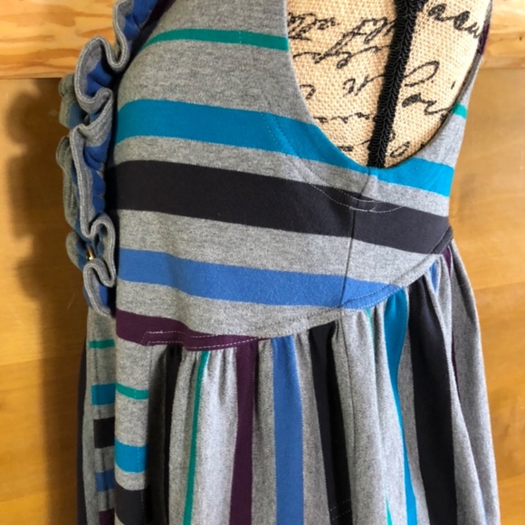 Marc By Marc Jacobs vintage Striped Fleece Ruffle Dress in size L - Picture 11 of 12